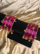 Midnight Azure Ghungroo Set pink bangles