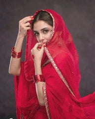 Stone Fancy Bangles red